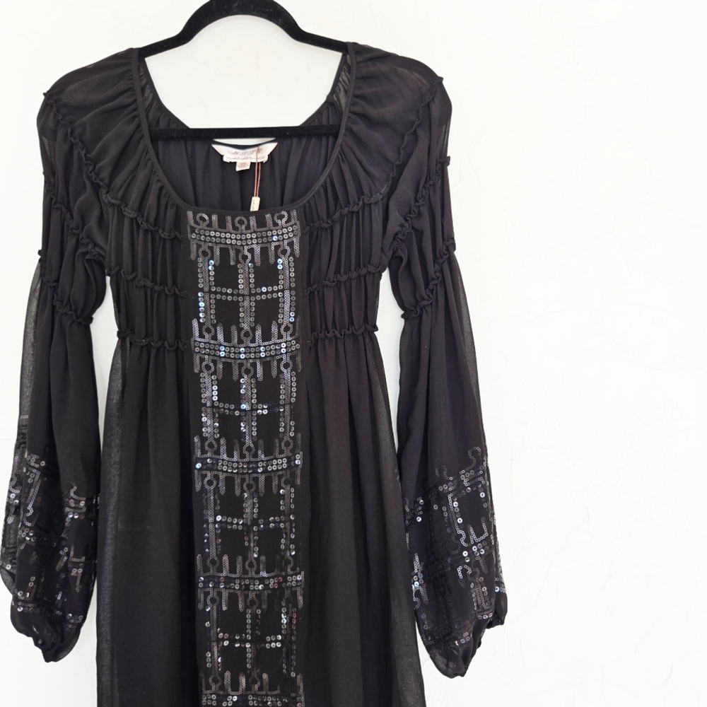 NEW M.S.S.P. Specialty Sequin Black Dress